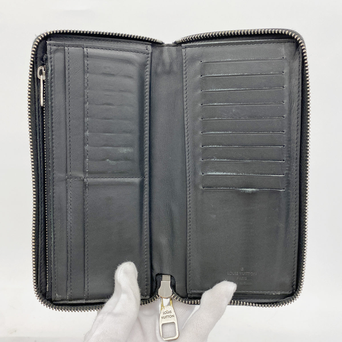 【6he4899】ルイヴィトン 長財布 ダミエ・アンフィニ ジッピーウォレットヴェルティカル N63548 オニキス【中古】メンズ