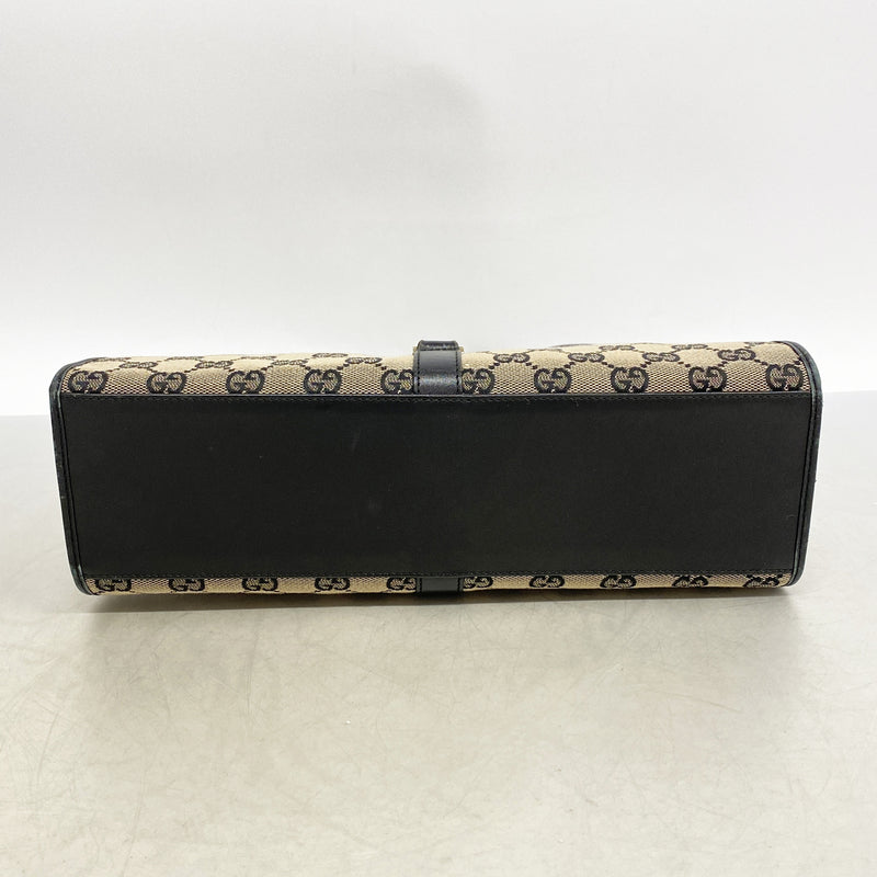 【6he4905】グッチ ハンドバッグ GGキャンバス/ジャッキー 002 1067 キャンバス ブラウン ブラック シャンパンゴールド金具【中古】レディース