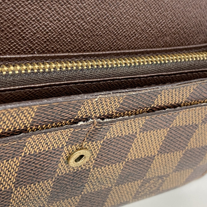 【6he4912】ルイヴィトン 長財布 ダミエ ポシェットポルトモネクレディ N61724 エベヌ【中古】レディース