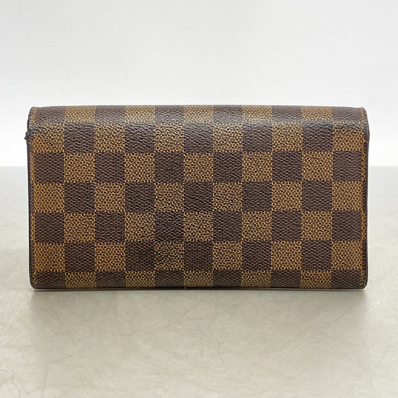 【6he4912】ルイヴィトン 長財布 ダミエ ポシェットポルトモネクレディ N61724 エベヌ【中古】レディース