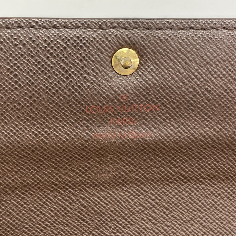 【6he4912】ルイヴィトン 長財布 ダミエ ポシェットポルトモネクレディ N61724 エベヌ【中古】レディース