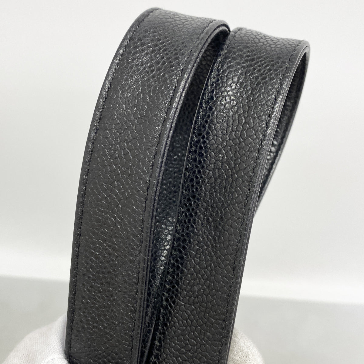 【6he4924】シャネル トートバッグ トリプルココ キャビアスキン ブラック ゴールド金具【中古】レディース