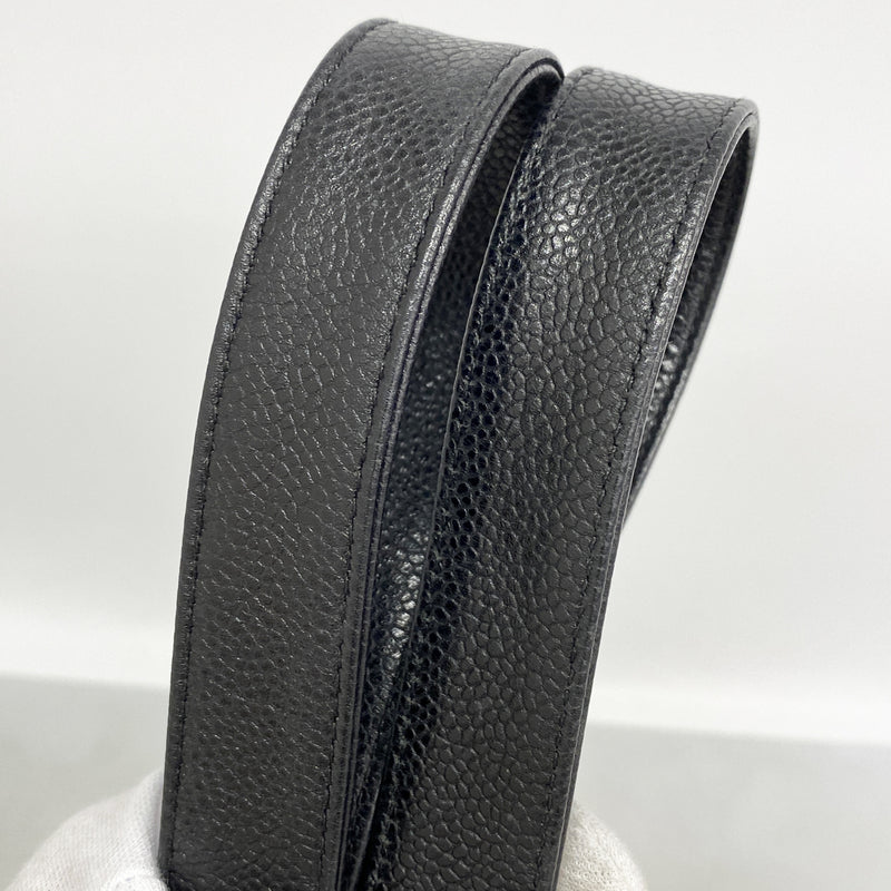【6he4924】シャネル トートバッグ トリプルココ キャビアスキン ブラック ゴールド金具【中古】レディース