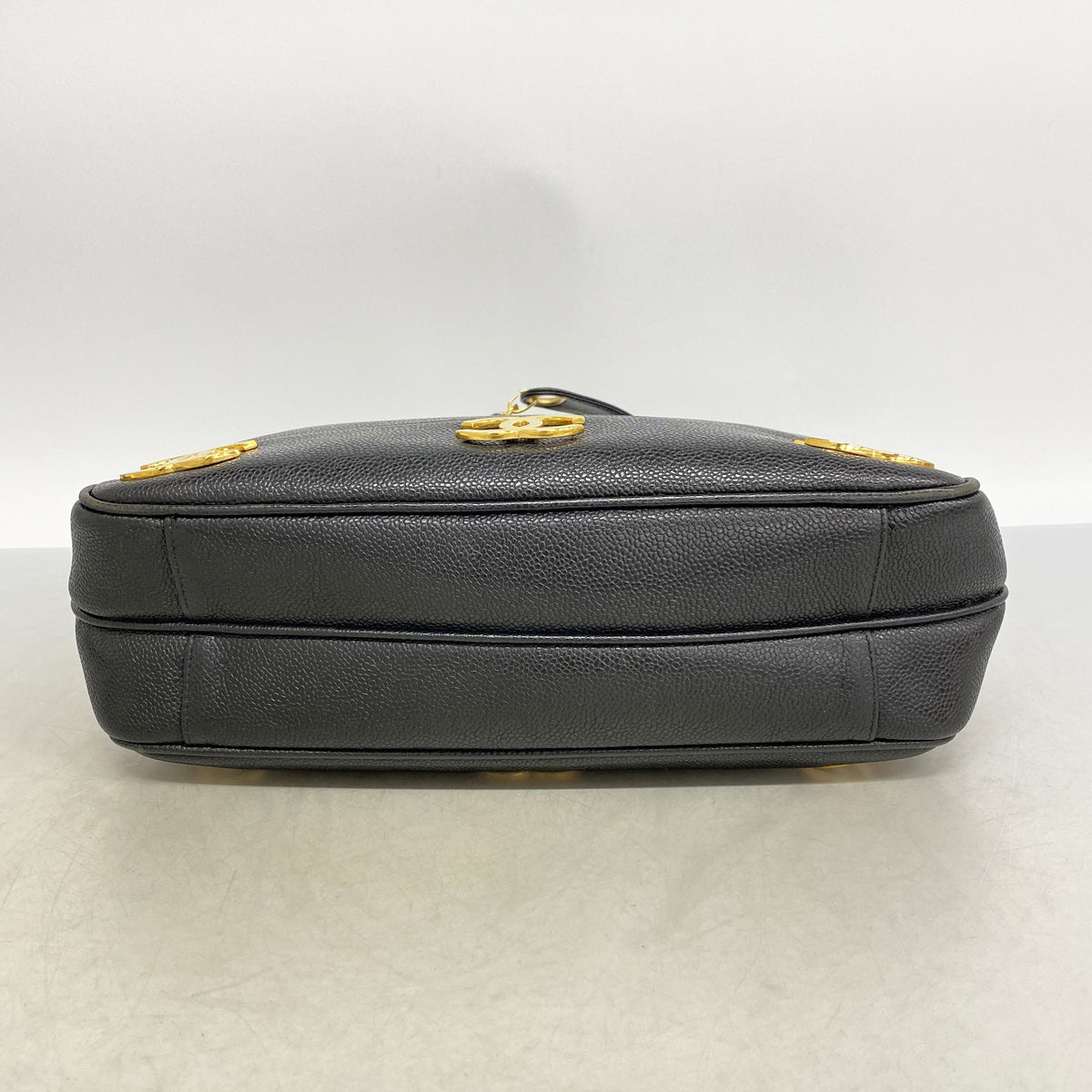 【6he4924】シャネル トートバッグ トリプルココ キャビアスキン ブラック ゴールド金具【中古】レディース