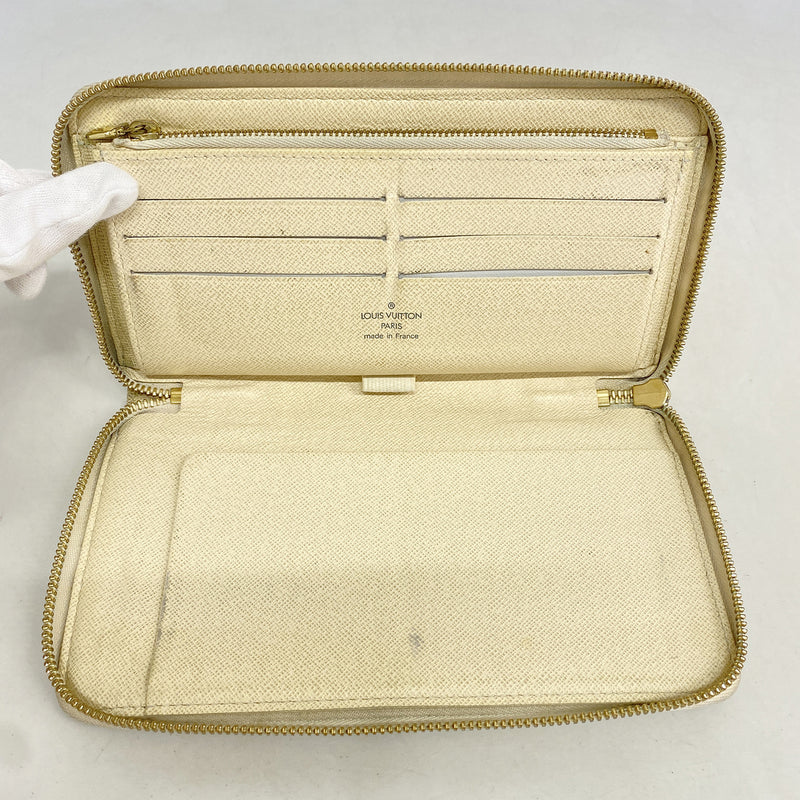 【6he4941】ルイヴィトン 長財布 ダミエ・アズール ジッピーオーガナイザー N60012 ホワイト【中古】メンズ レディース ユニセックス