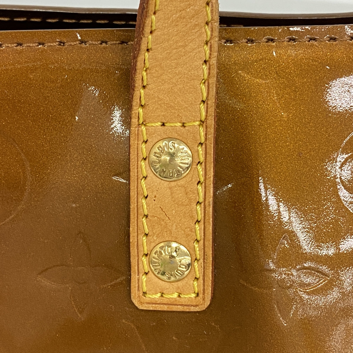 【6he4946】ルイヴィトン ハンドバッグ ヴェルニ リードPM M91146 ブロンズ【中古】レディース