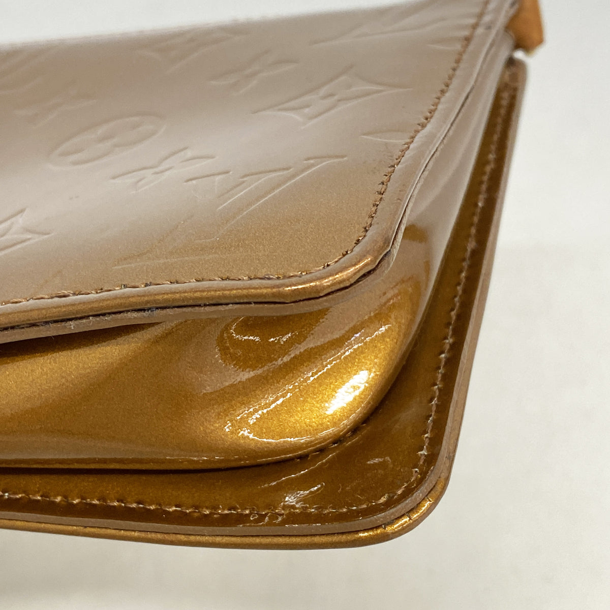 【6he4947】ルイヴィトン ポーチ ヴェルニ レキシントン M91133 ブロンズ【中古】レディース