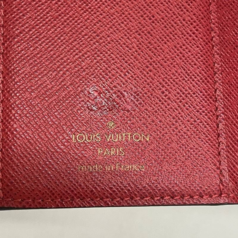 【6he4953】ルイヴィトン 三つ折り財布 ダミエ ポルトフォイユヴィクトリーヌ N41659 エベヌ【中古】レディース
