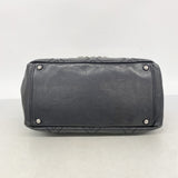 【6he4956】シャネル ショルダーバッグ マトラッセ Wチェーン レザー ブラック シルバー金具【中古】レディース