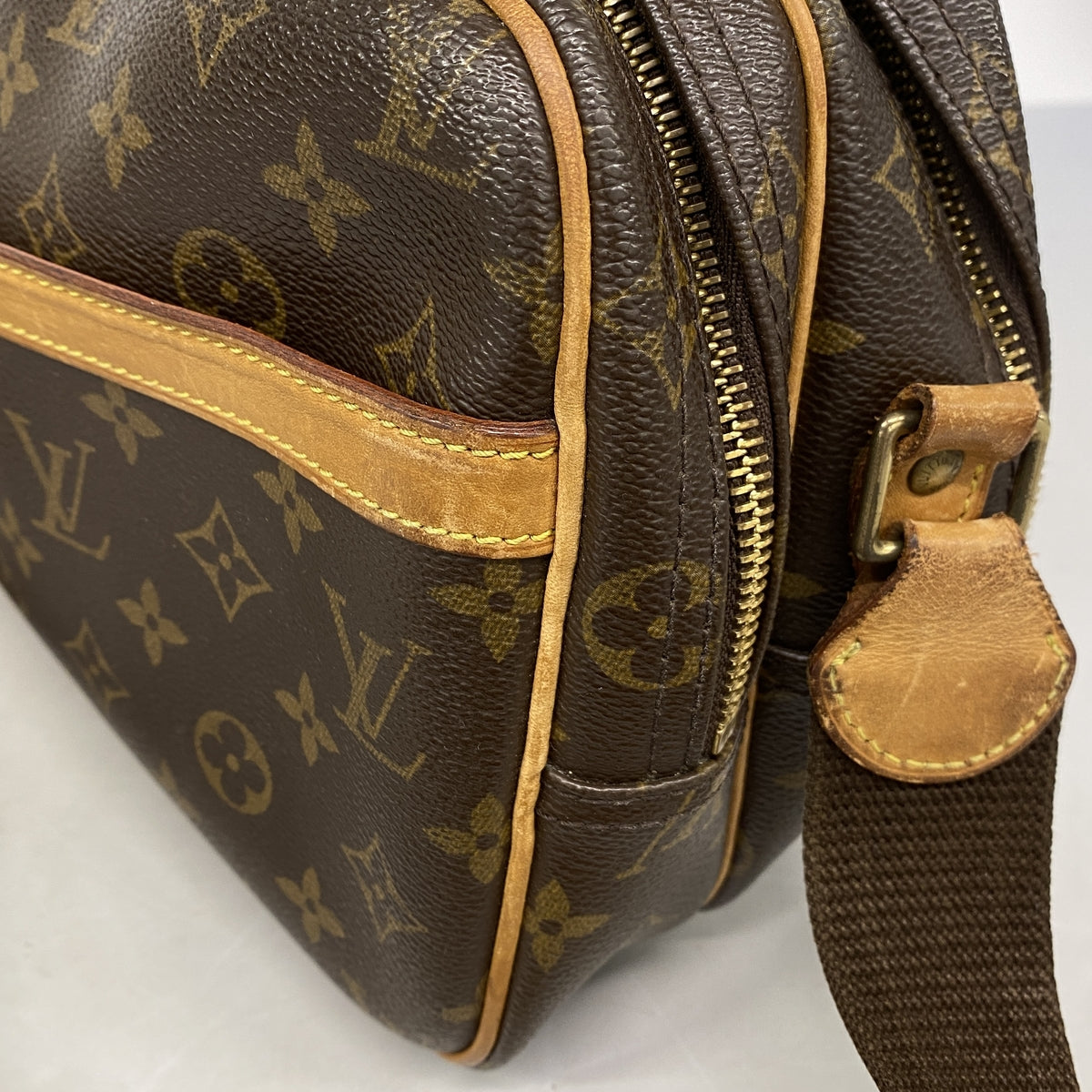 【6he4977-h】ルイヴィトン ショルダーバッグ モノグラム リポーターPM M45254 ブラウン【中古】レディース
