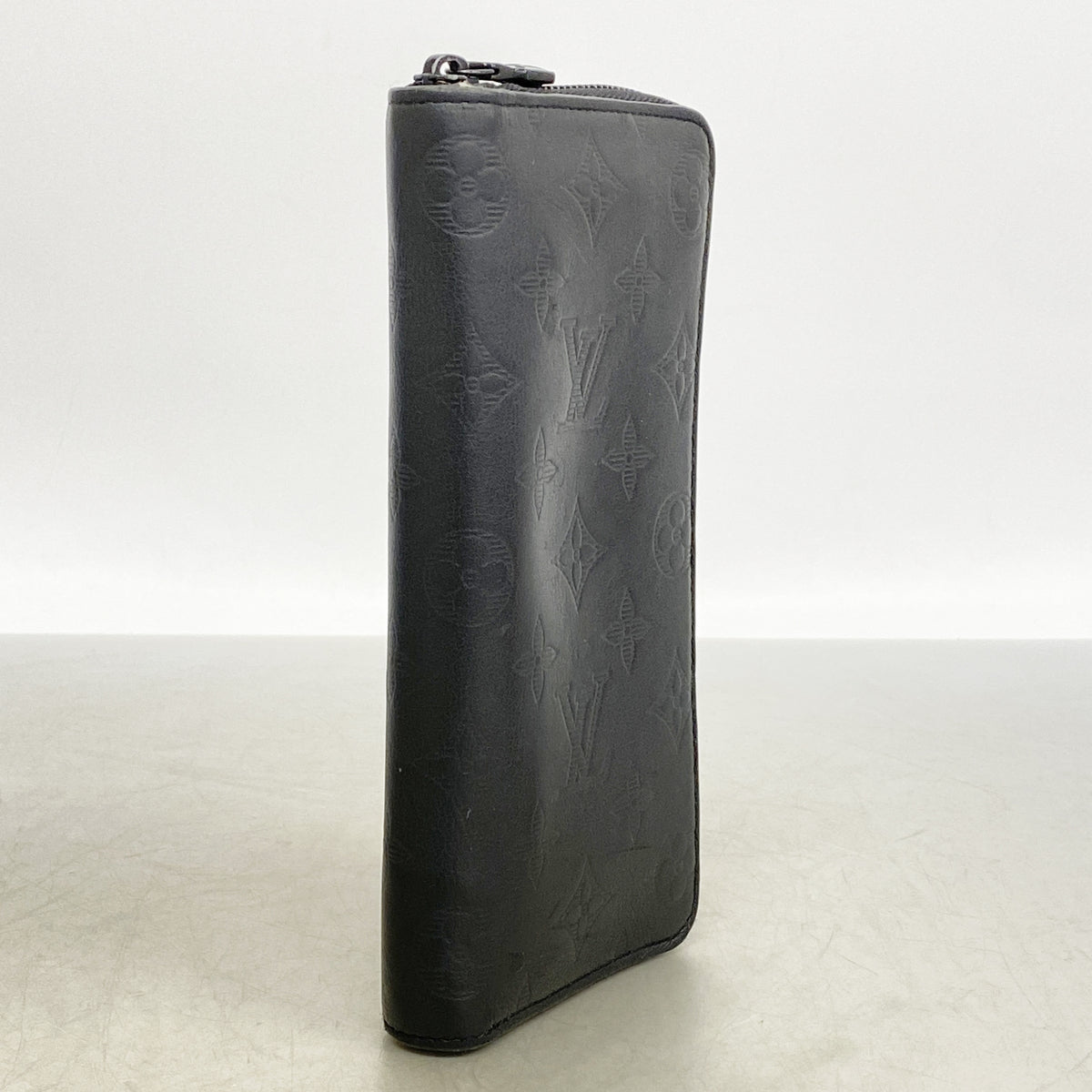 【6he4987-k】ルイヴィトン 長財布 モノグラム･シャドウ ジッピーウォレットヴェルティカル M62902 ブラック【中古】メンズ