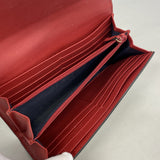 【6he4992】グッチ 長財布 GGブルームス 404070 PVC ネイビー ゴールド金具【中古】レディース
