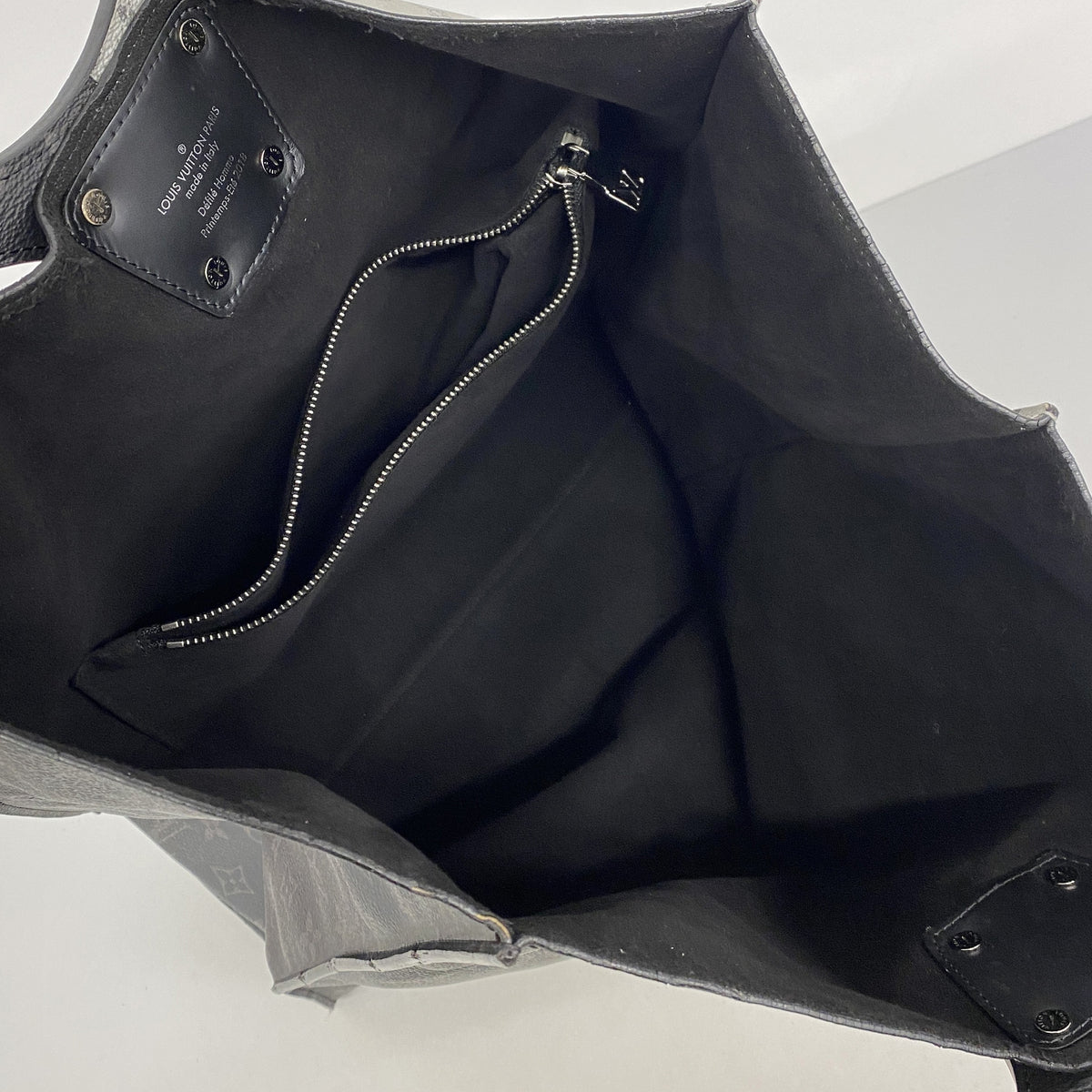 【6he4997】ルイヴィトン トートバッグ モノグラム・エクリプス スプリットトート M43816 ブラック グレー【中古】メンズ