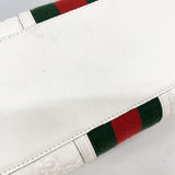 【6he5015-k】グッチ ポーチ シェリーライン グッチシマ 256637 レザー ホワイト シルバー金具【中古】レディース