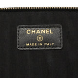 【6he5021】シャネル バニティバッグ マトラッセ チェーンショルダー ラムスキン ブラック シャンパンゴールド金具 2wayバック【中古】レディース