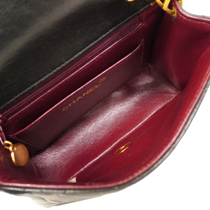 【6he5022】シャネル ハンドバッグ マトラッセ ラムスキン ブラック ゴールド金具【中古】レディース