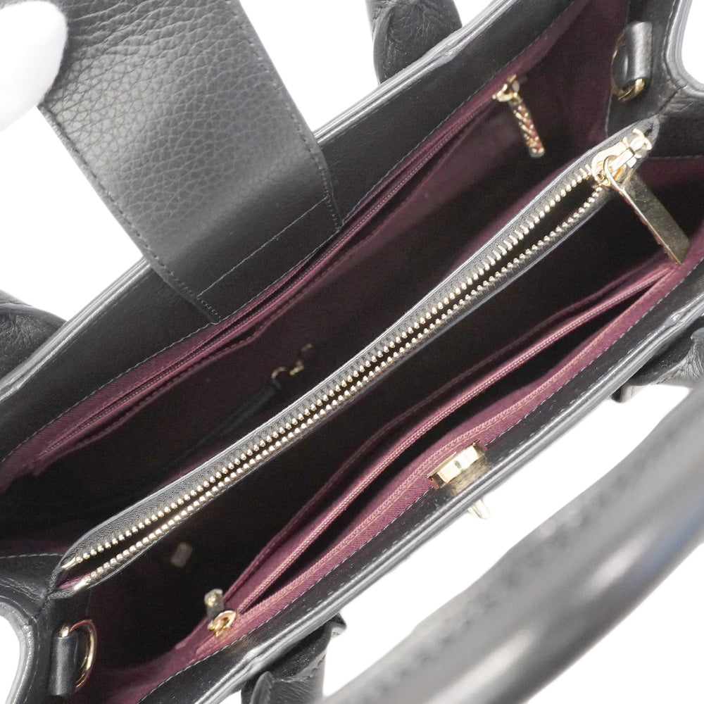【6he5025】シャネル トートバッグ ネオエグゼクティブ レザー ブラック シャンパンゴールド金具 2wayバッグ【中古】レディース