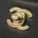 【6he5025】シャネル トートバッグ ネオエグゼクティブ レザー ブラック シャンパンゴールド金具 2wayバッグ【中古】レディース