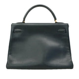 【6he5027】エルメス ハンドバッグ ケリー32 クシュベル ネイビー ゴールド金具 〇W刻印【中古】レディース