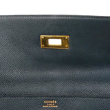 【6he5027】エルメス ハンドバッグ ケリー32 クシュベル ネイビー ゴールド金具 〇W刻印【中古】レディース