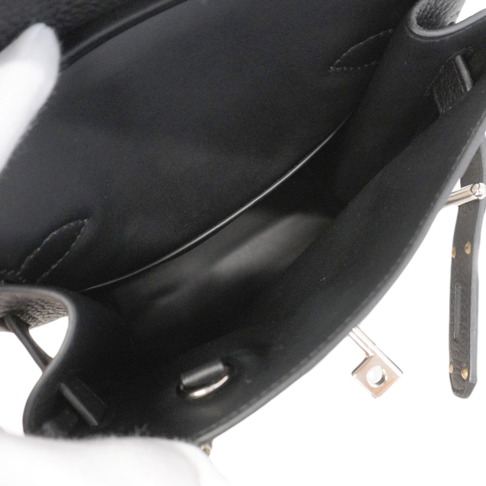 【6he5035】エルメス ショルダーバッグ アッカドPM トゴ ブラック シルバー金具 K刻印【中古】メンズ