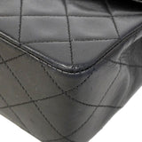 【6he5039】シャネル ショルダーバッグ ミニマトラッセ チェーンショルダー ラムスキン ブラック ゴールド金具【中古】レディース