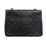 【6he5039】シャネル ショルダーバッグ ミニマトラッセ チェーンショルダー ラムスキン ブラック ゴールド金具【中古】レディース