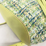 【6he5043-k】シャネル リュック・デイパック チェーンショルダー ツイード グリーン シャンパンゴールド金具【中古】レディース
