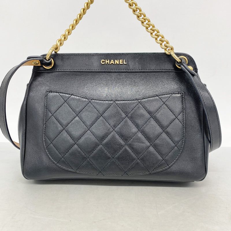 【6he5044-k】シャネル ハンドバッグ マトラッセ チェーンショルダー レザー ブラック ゴールド金具 2wayバッグ【中古】レディース