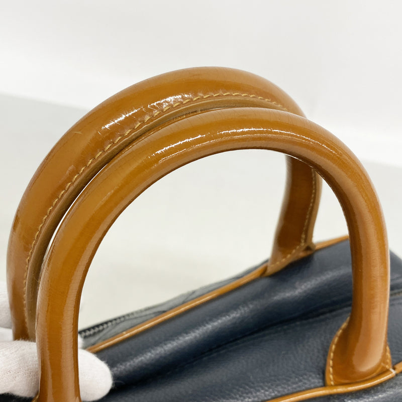 【6he5060】シャネル ハンドバッグ マトラッセ パテントレザー カーフ ネイビー シルバー金具【中古】レディース
