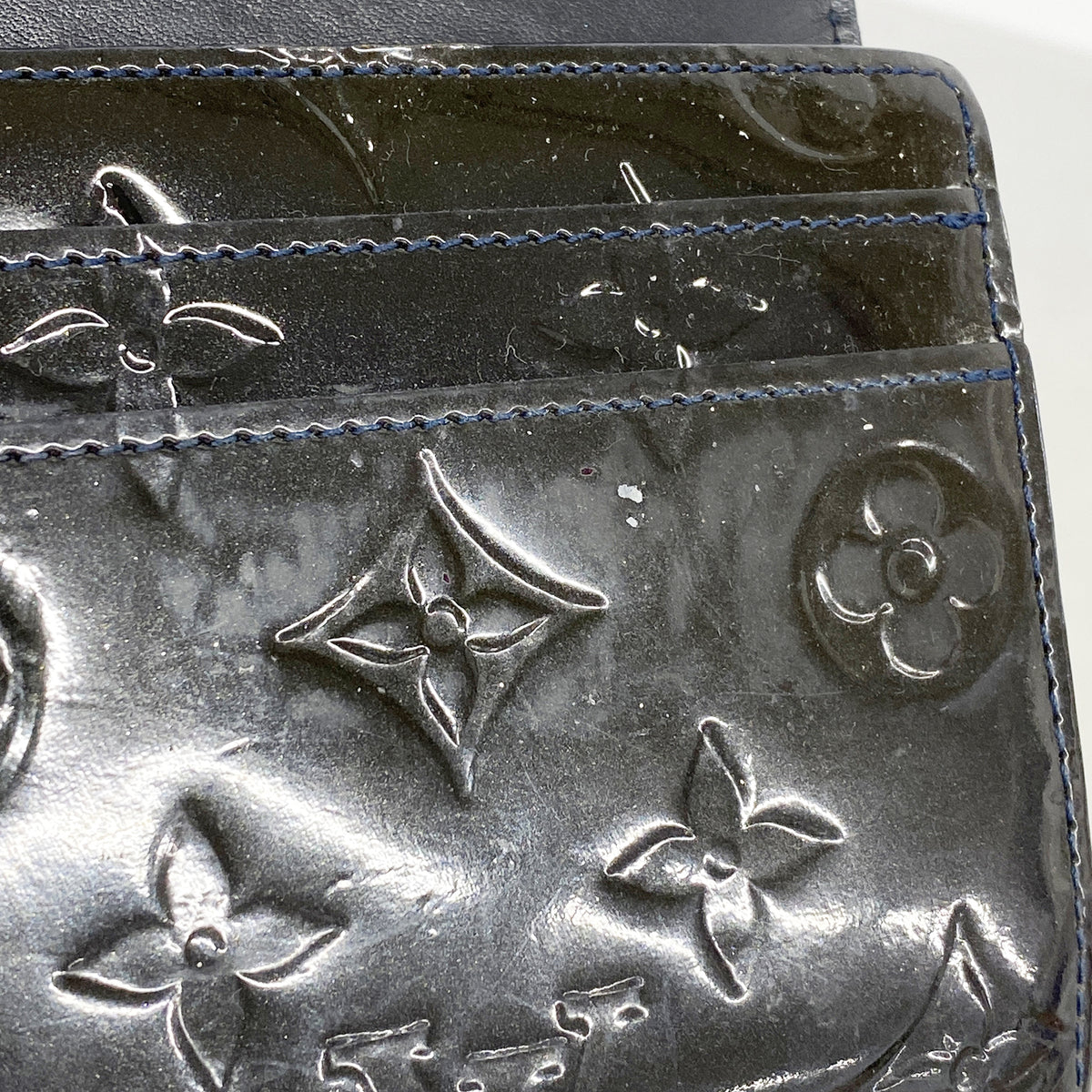 【6he5067】ルイヴィトン 長財布 ヴェルニ ポルト フォイユサラ M91464 ブルーアンフィニ【中古】メンズ レディース ユニセックス