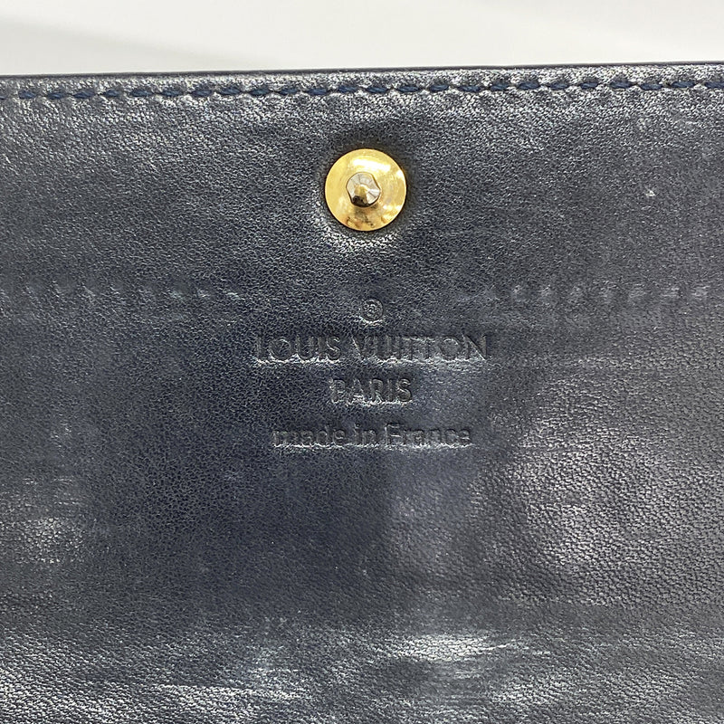 【6he5067】ルイヴィトン 長財布 ヴェルニ ポルト フォイユサラ M91464 ブルーアンフィニ【中古】メンズ レディース ユニセックス