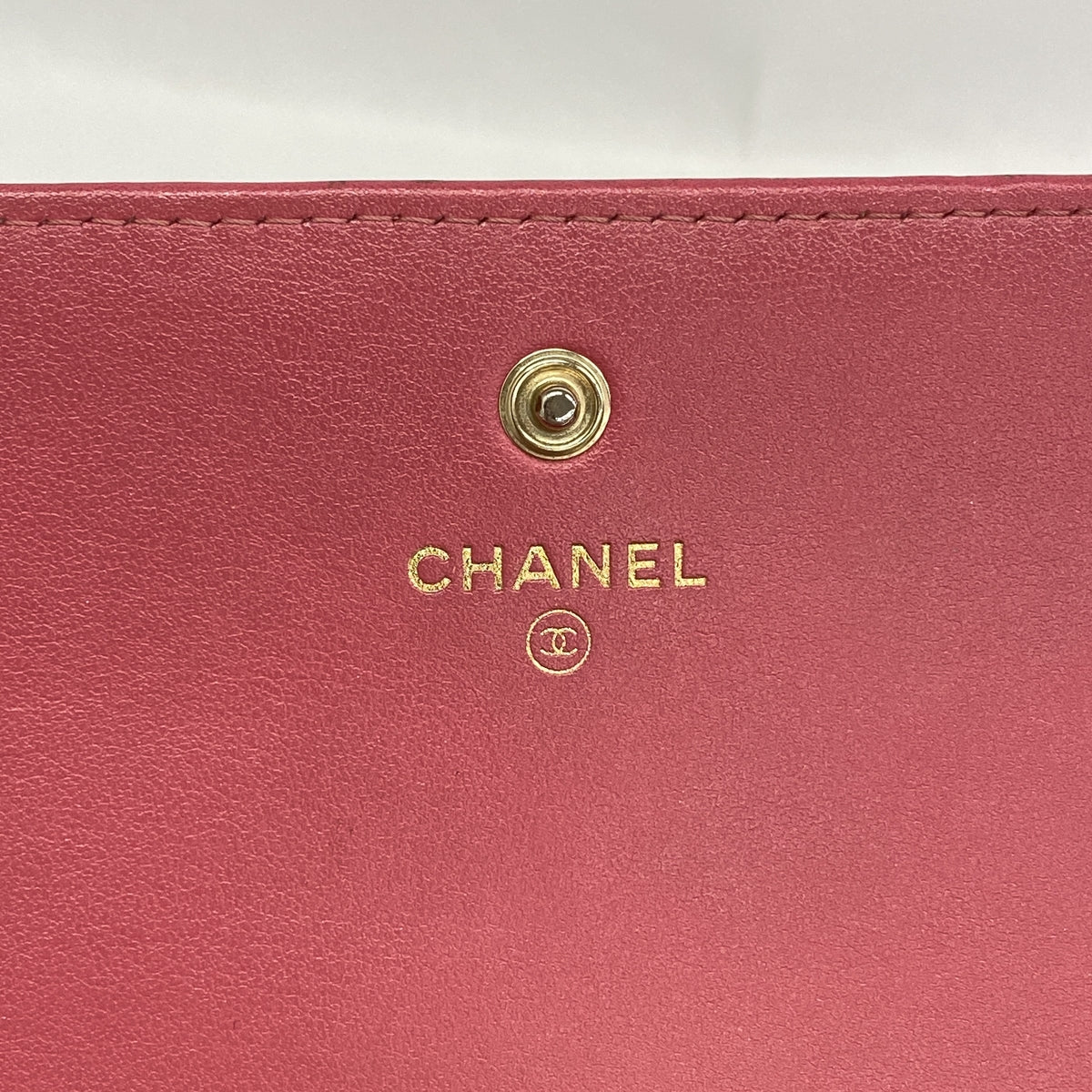 【6he5069】シャネル 長財布 マドモアゼル ラムスキン ピンク ゴールド金具【中古】レディース