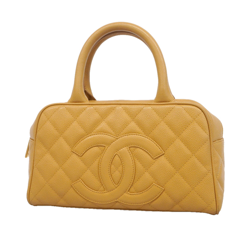 【6he5071】シャネル ハンドバッグ マトラッセ キャビアスキン ベージュ ゴールド金具【中古】レディース