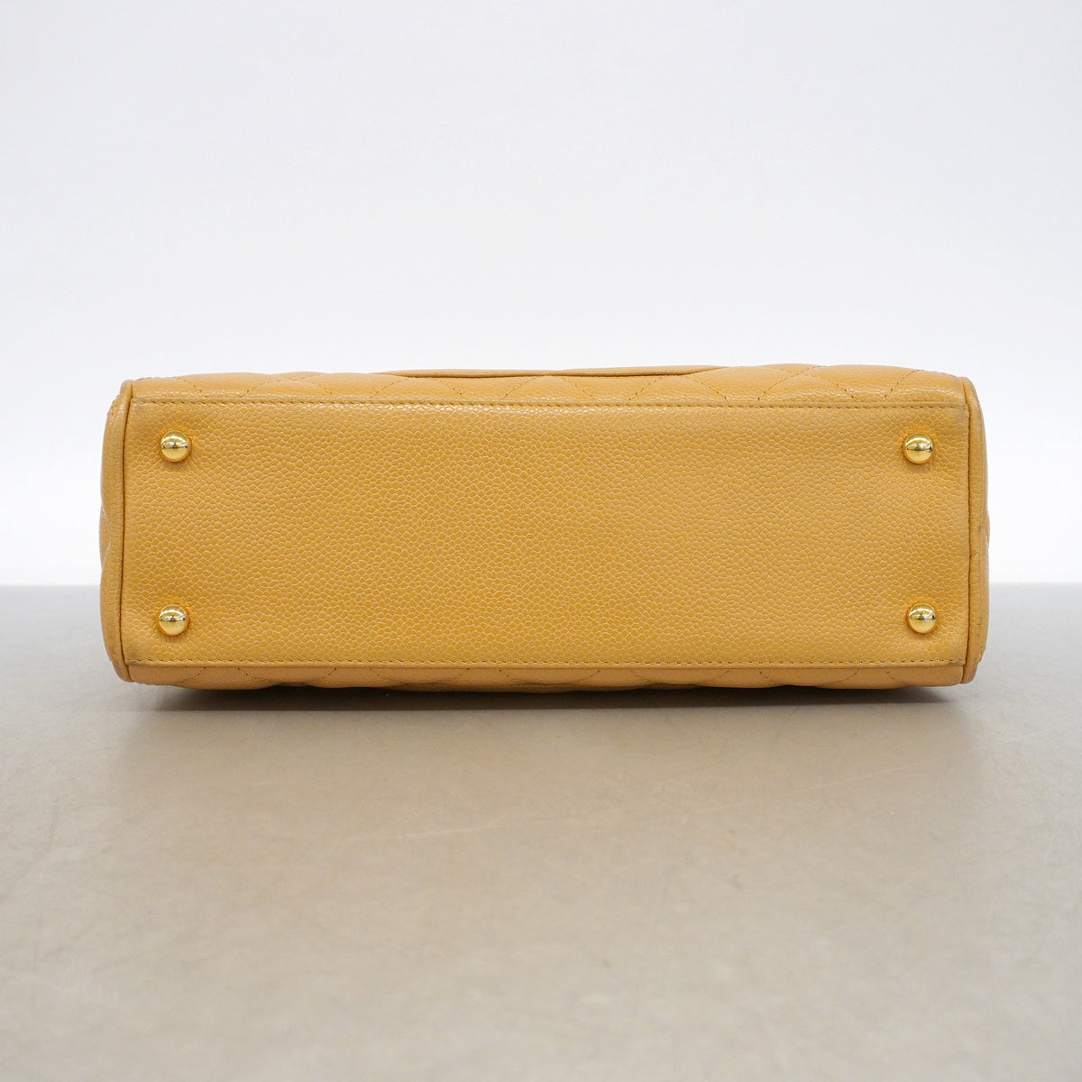 【6he5071】シャネル ハンドバッグ マトラッセ キャビアスキン ベージュ ゴールド金具【中古】レディース