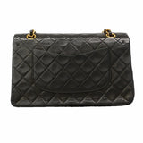 【6he5095】シャネル ショルダーバッグ マトラッセ Wフラップ Wチェーン ラムスキン ブラック ゴールド金具【中古】レディース