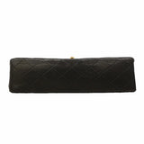【6he5095】シャネル ショルダーバッグ マトラッセ Wフラップ Wチェーン ラムスキン ブラック ゴールド金具【中古】レディース