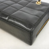 【6he5099-k】シャネル ショルダーバッグ チョコバー チェーンショルダー レザー ブラック ゴールド金具【中古】レディース