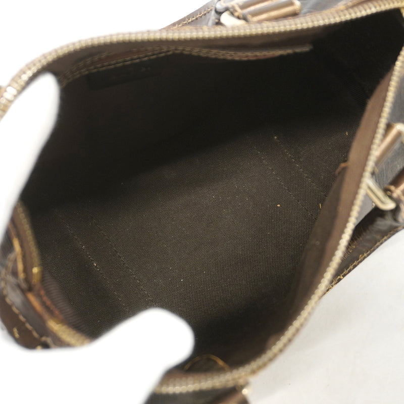 【6he5104-k】グッチ ハンドバッグ GGスプリーム 193604 PVC ブラウン ゴールド金具【中古】レディース