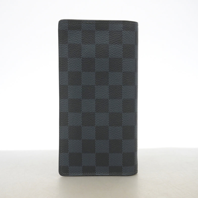 【6he5111-k】ルイヴィトン 長財布 ダミエ・コバルト ポルトフォイユブラザ N63212 ネイビー ブラック【中古】メンズ