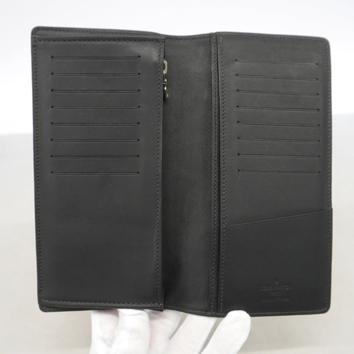 【6he5111-k】ルイヴィトン 長財布 ダミエ・コバルト ポルトフォイユブラザ N63212 ネイビー ブラック【中古】メンズ