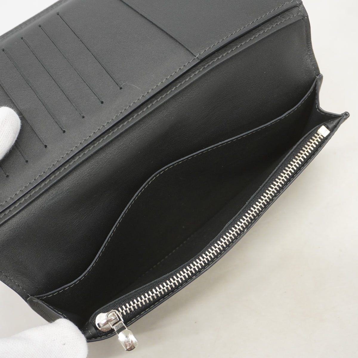【6he5111-k】ルイヴィトン 長財布 ダミエ・コバルト ポルトフォイユブラザ N63212 ネイビー ブラック【中古】メンズ