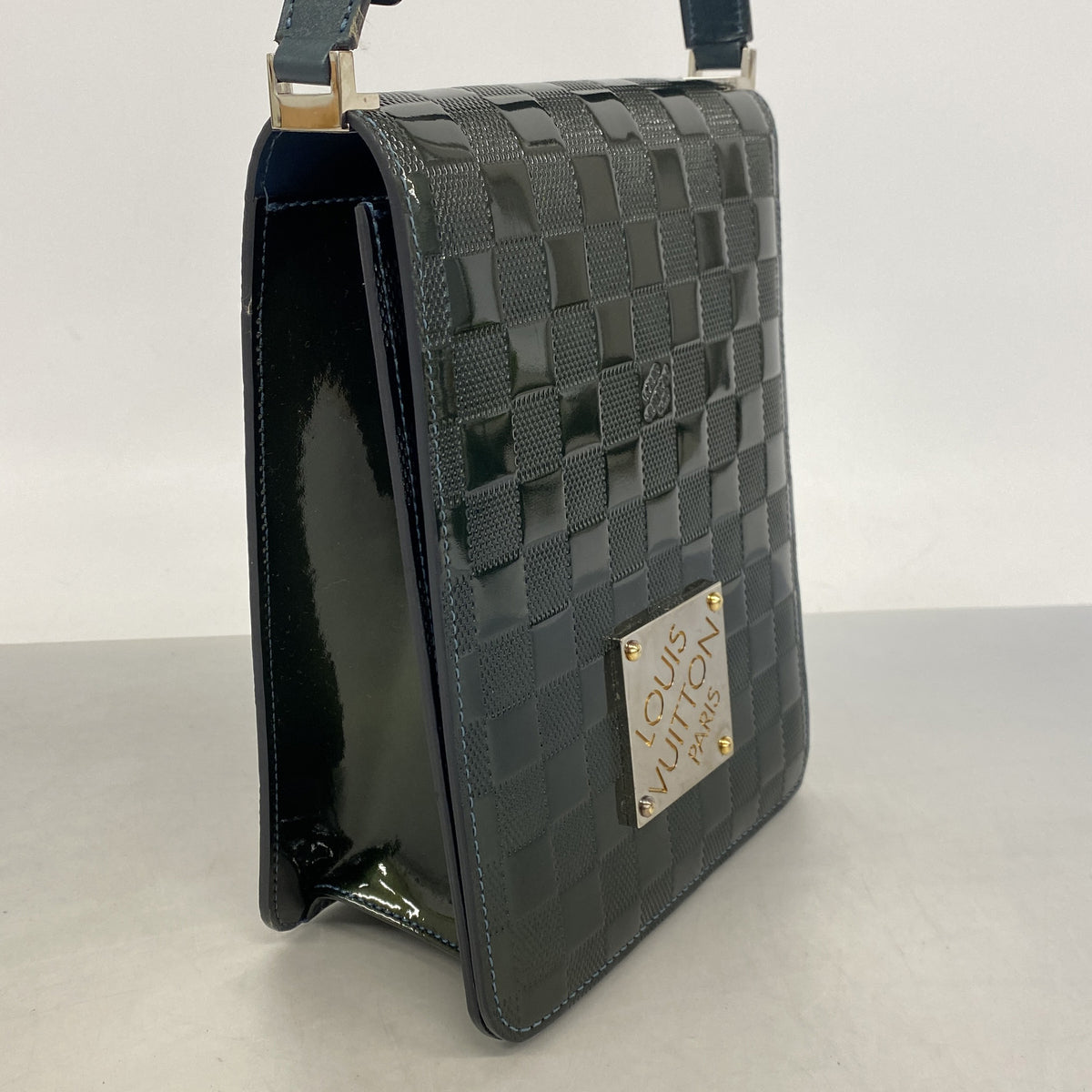 【6he5113】ルイヴィトン チェーントート ダミエ･ヴェルニ クラブ M92128 ぺトロールブルー【中古】メンズ レディース ユニセックス