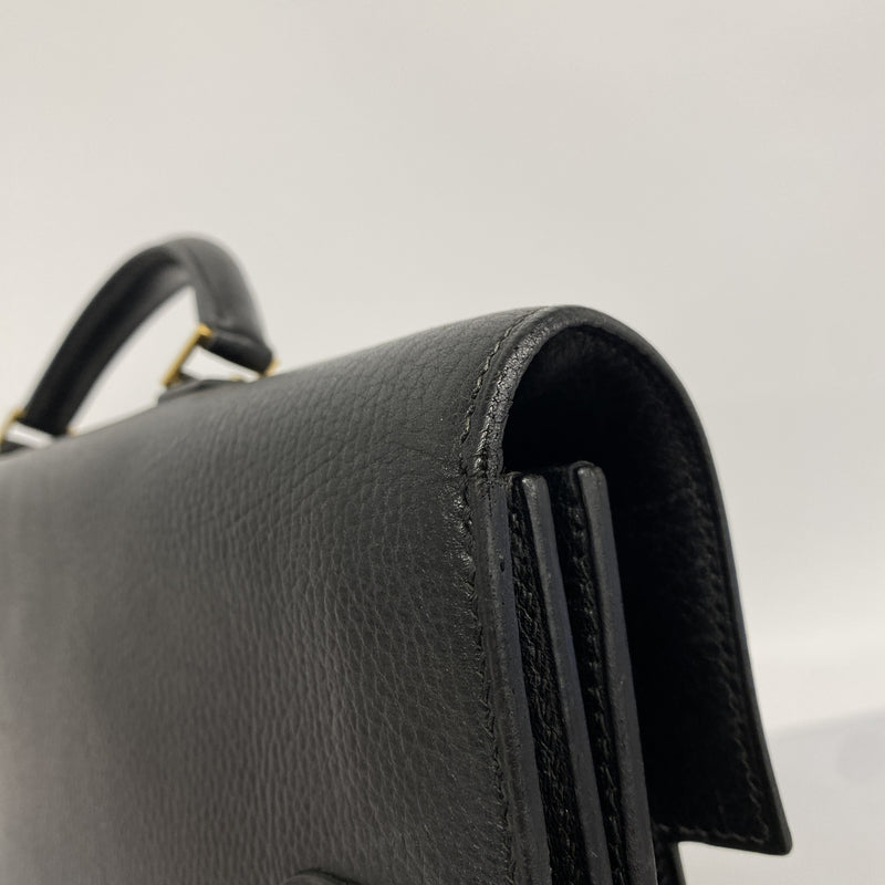 【6he5122】エルメス ブリーフケース ケリーデペッシュ38 アルデンヌ ブラック ゴールド金具 □D刻印【中古】レディース