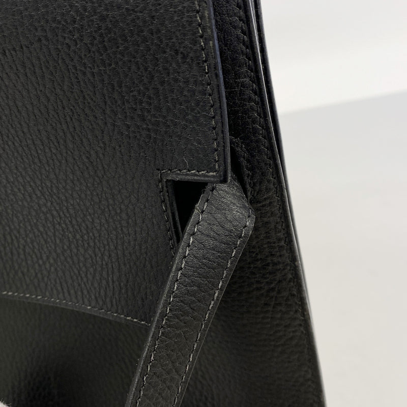 【6he5122】エルメス ブリーフケース ケリーデペッシュ38 アルデンヌ ブラック ゴールド金具 □D刻印【中古】レディース