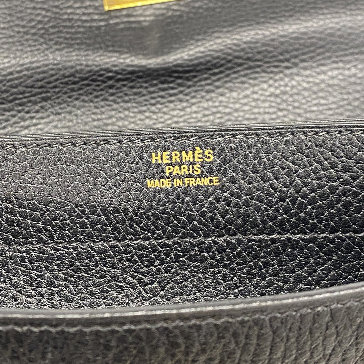 【6he5122】エルメス ブリーフケース ケリーデペッシュ38 アルデンヌ ブラック ゴールド金具 □D刻印【中古】レディース