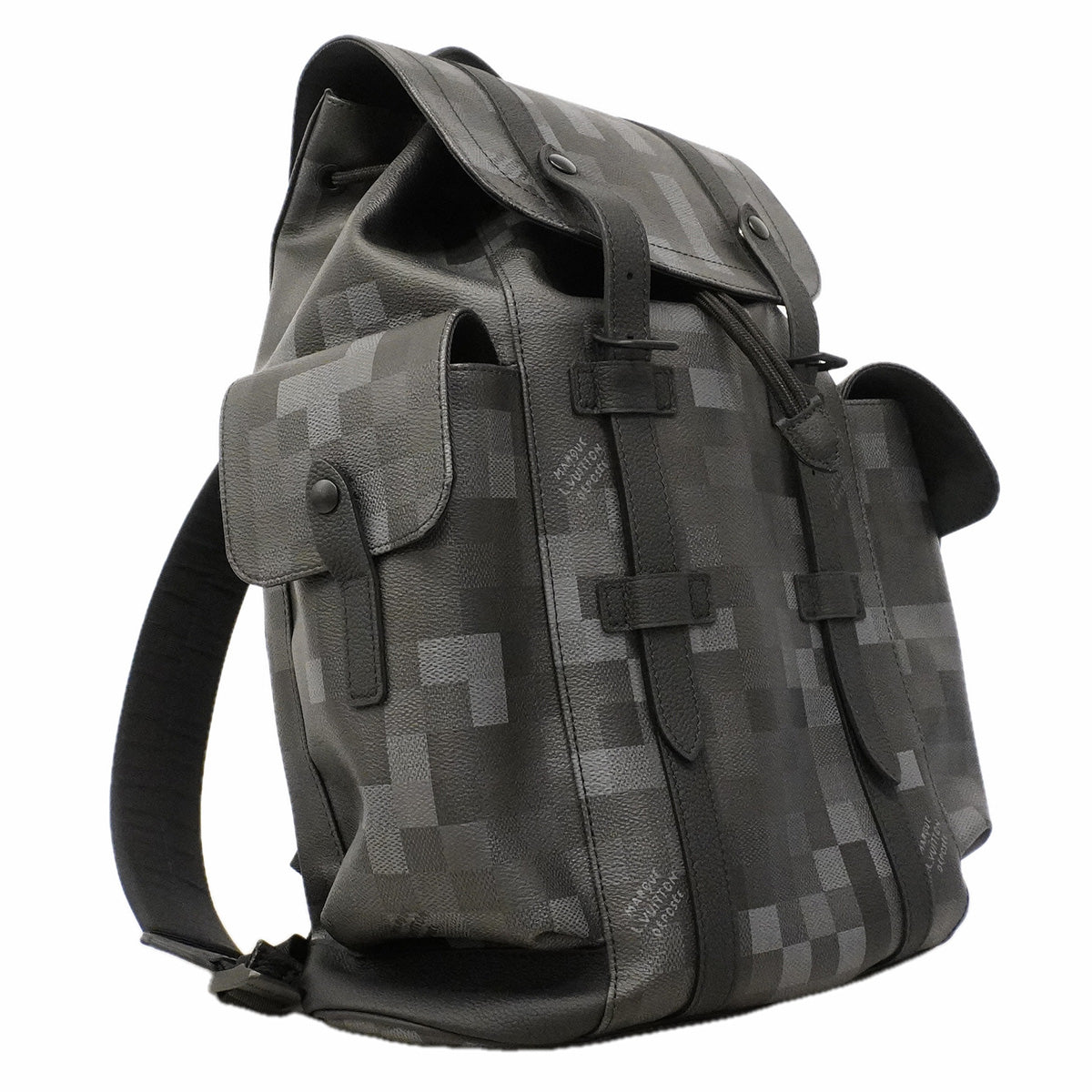 【6he5123】ルイヴィトン リュック・デイパック ダモフラージュ クリストファーMM M14952 ブラック【中古】メンズ