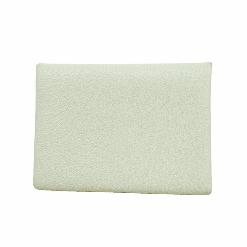 【6he5140】エルメス コインケース カルヴィデュオ シェブルミゾル パールグレー シルバー金具 K刻印【中古】レディース
