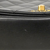 【6he5141】シャネル ショルダーバッグ マトラッセ チェーンショルダー ラムスキン ブラック ゴールド金具【中古】レディース