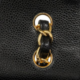 【6he5142】シャネル ショルダーバッグ デカマトラッセ Wフラップ Wチェーン キャビアスキン ブラック ゴールド金具【中古】レディース